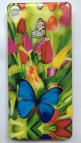 Силиконов гръб ТПУ за Lenovo Vibe K5 / A6020 синя пеперуда и цветя